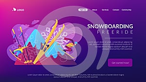 Winter extreme sports concept landing page.