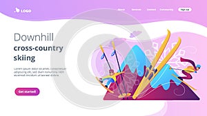 Winter extreme sports concept landing page.