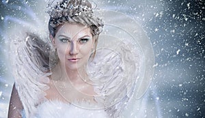 Winter fairy with wings