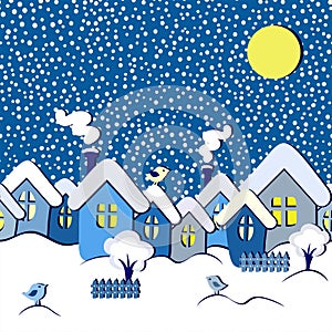 Winter fairytale seamless card