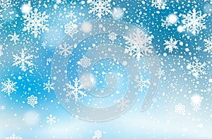 Winter falling snow background