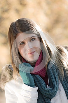 Winter fashion - woman in park