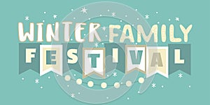 Winter festival hand drawn vector headline photo