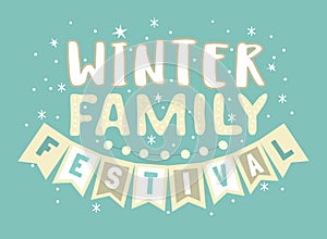 Winter festival hand drawn vector headline photo