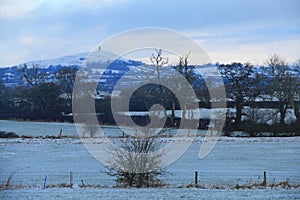Winter Fields  Glastonbury  Somerset  UK