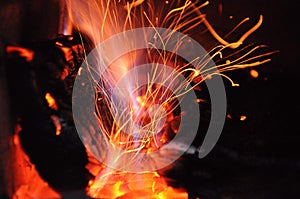 Winter fire in serba nature