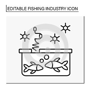 Winter fishing line icon
