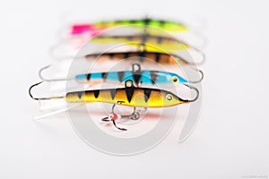 Winter fishing lures. Fishing balancers.