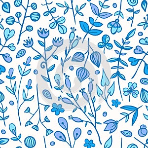 Winter floral seamless pattern