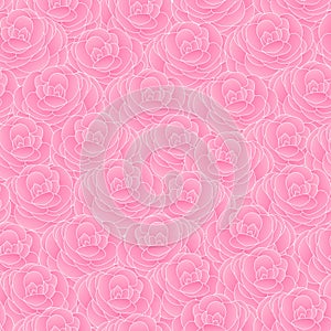 Pink Camellia flower high density texture design seamless vector pattern background