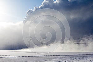 Winter fog in siberia