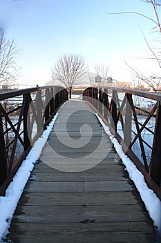 Winter on a Footbridge