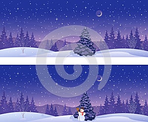 Winter forest banners