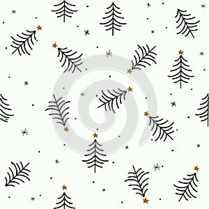 Winter forest. Christmas seamless pattern