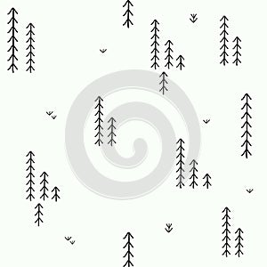 Winter forest. Christmas seamless pattern