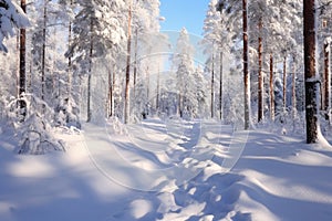 Winter forest landscape Ai photo