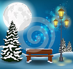 Winter Forest Landscape Christmas Background