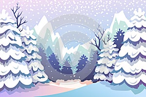 winter forest landscape. vector illustration.