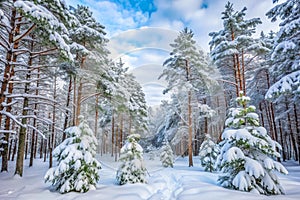 Winter Forest in Pruzhany, Belarus