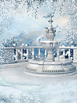 Winter fountain