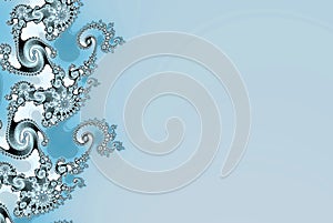 Winter fractal blue card with cpace for text