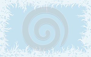 Winter frame with frosted glass, vector illustration