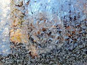 Winter Frost on Vehicle Windshield