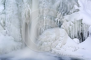 Winter Frozen Comstock Creek Cascade