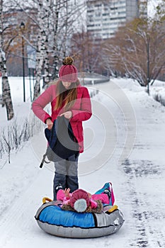 Winter fun family