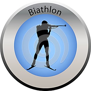 Winter game button biathlon