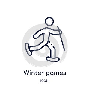 Winter games icon from olympic games outline collection. Thin line winter games icon isolated on white background