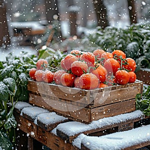 Winter garden harvest Abundant crops and joyous gardening moments captured