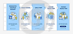 Winter getaway ideas onboarding vector template