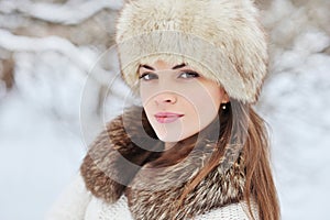 Winter girl - outdoor beautiful woman portrait