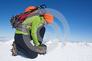 Winter glacier trekking