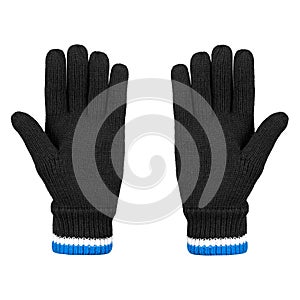 Winter gloves isolated white background