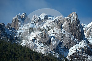 Winter granite mountain tops