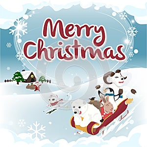 Winter Greeting square version Christmas card