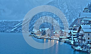 Winter in Hallstatt, the pearl of Austria