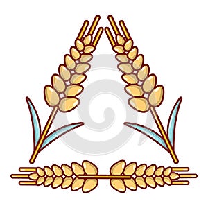 Winter-hardened wheat icon, cartoon style.