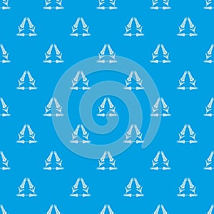 Winter-hardened wheat pattern vector seamless blue