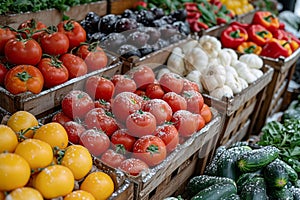 Winter harvest bounty Tables filled with farm fresh produce at markets