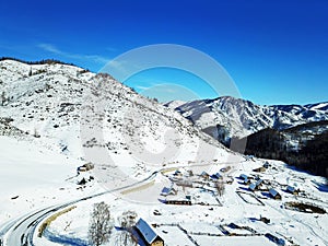 Winter Hemu village in Xinjiang, China
