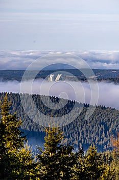 Winter hike in the Thuringian Forest to the highest point on the Rennsteig, the Schneekopf - Thuringia