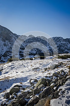 Winter hiking in High Tatra Mountains