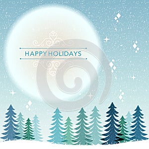 Winter Holiday background - snowing night