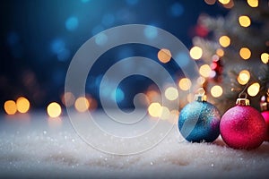 Winter holiday Christmas background banner. Generative AI.