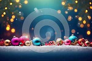 Winter holiday Christmas background banner. Generative AI.