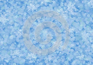 Winter holiday falling snowflakes background