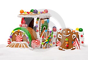 Winter Holiday Gingerbread Polar Express Train